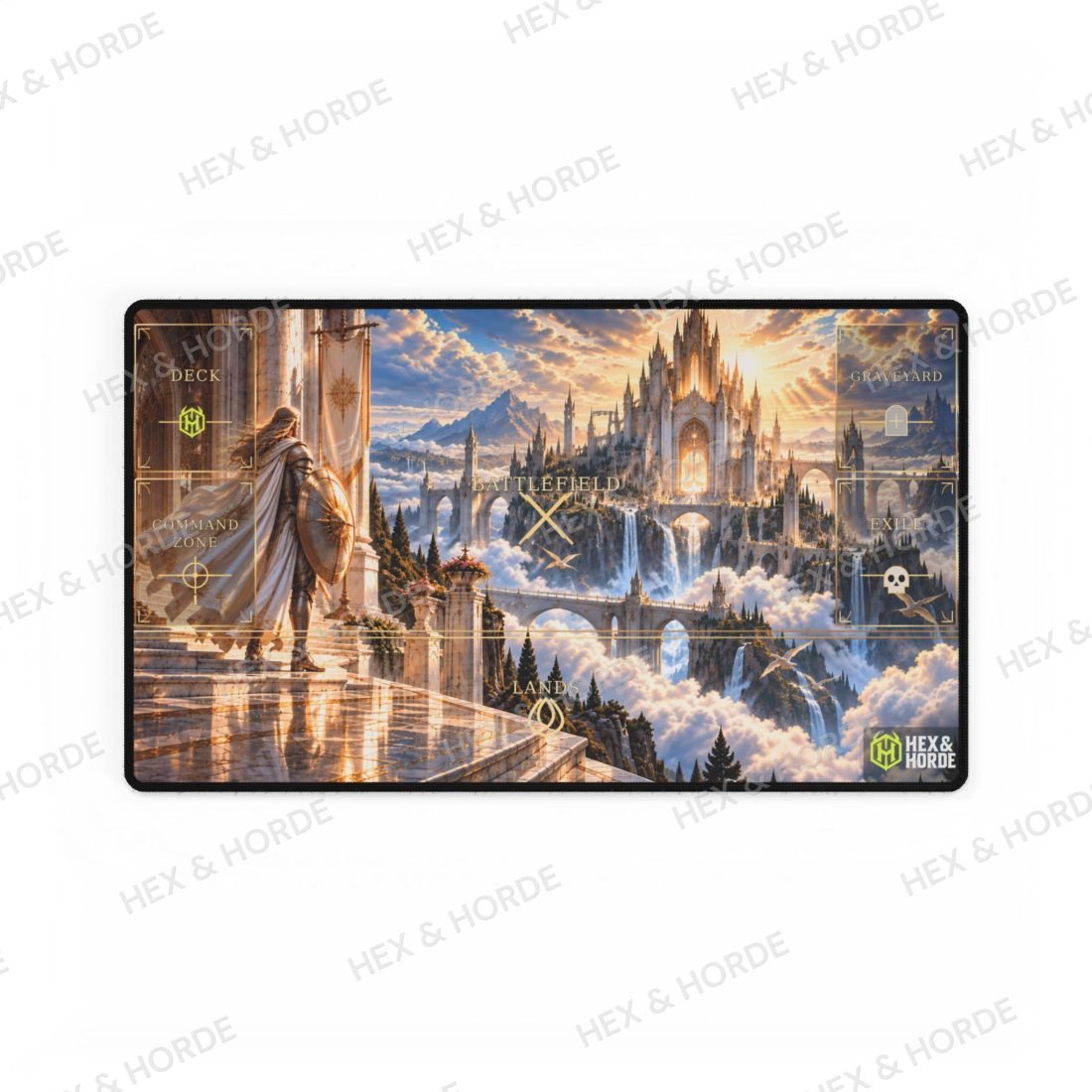White Mana Bastion MTG playmat, Standard size