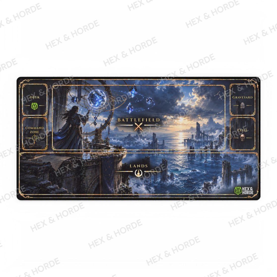 Blue Mana Tidecaller MTG playmat, Large size